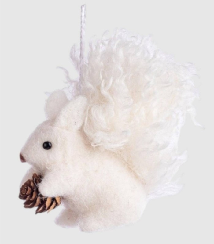 Colgante navidad ardilla blanca