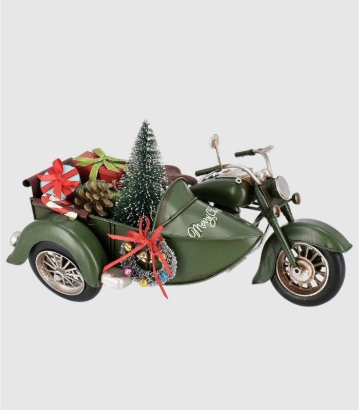 Decoración navidad sidecar verde