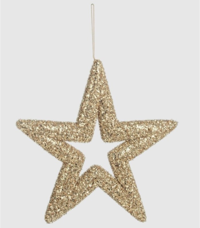 Colgante estrella champagne grande