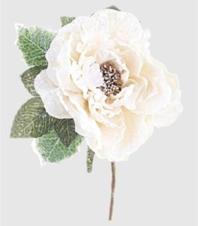 Flor hojas verde crema charme