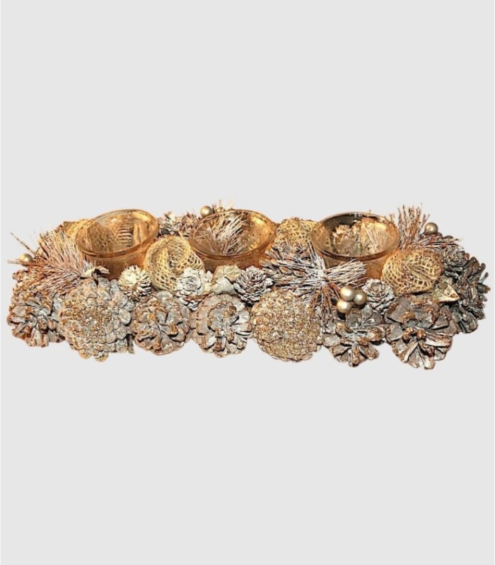 Portavelas 3 vasos piñas kelsey