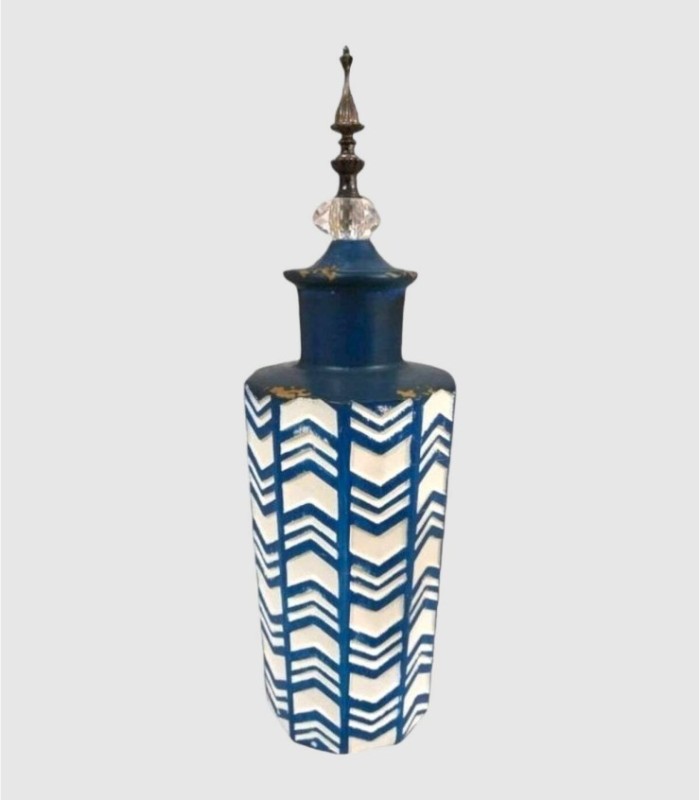 Small blue and white jar