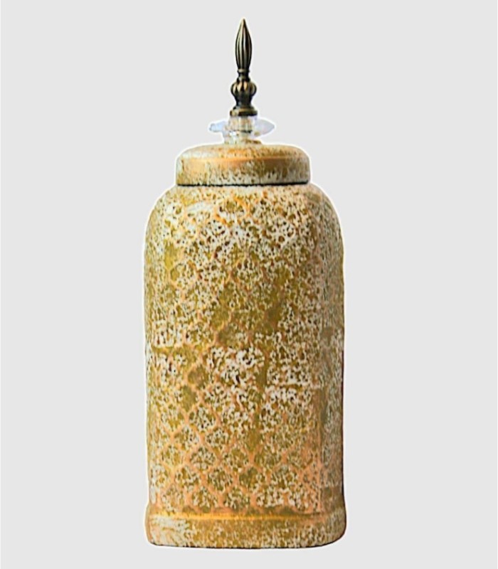 Small aged golden jar