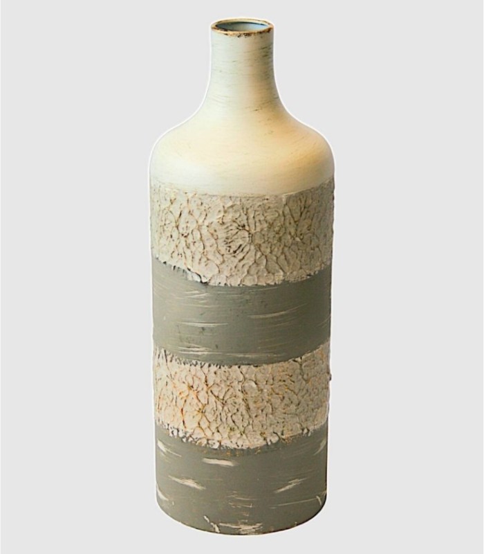 Small white-gray metal vase