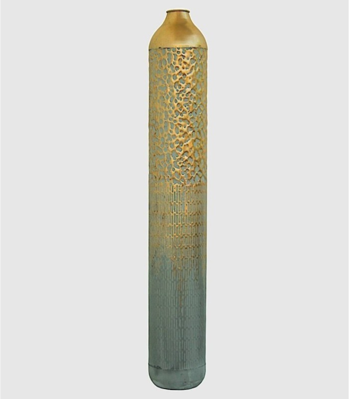 Large gold-gray metal vase