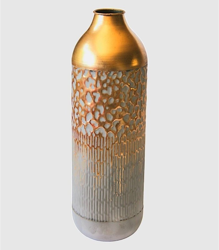 Kleine goudgrijze metalen vaas