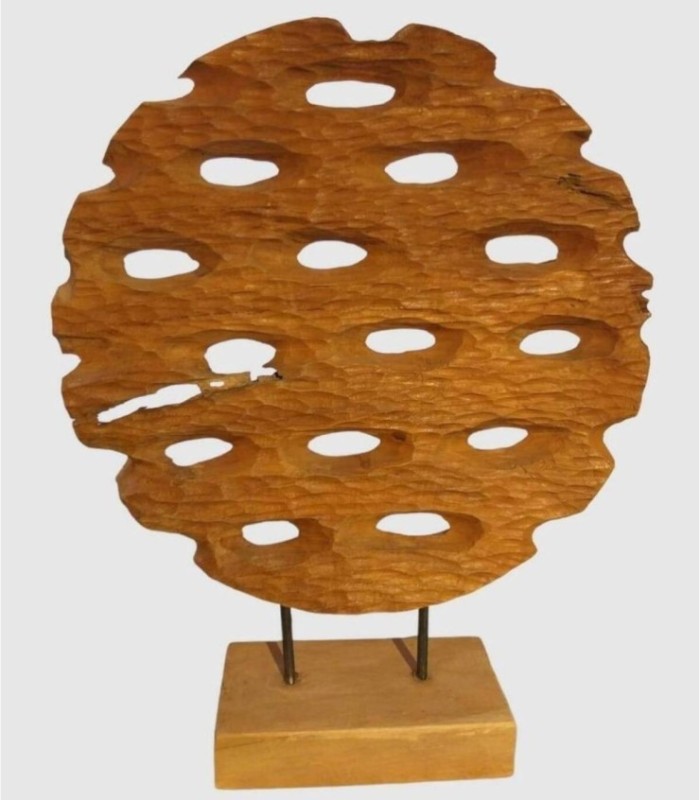 Large circular wooden figure