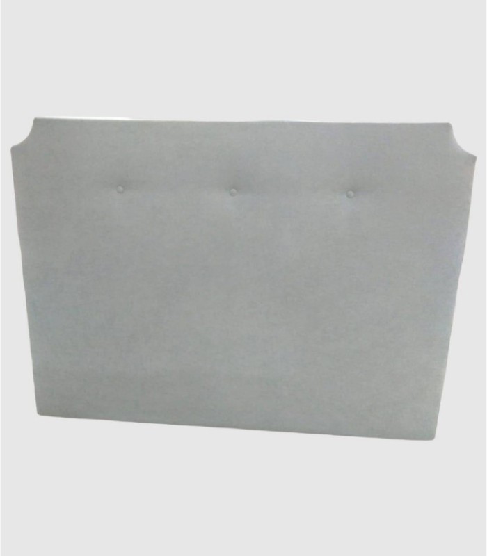 Gray headboard with sunken shaped corners