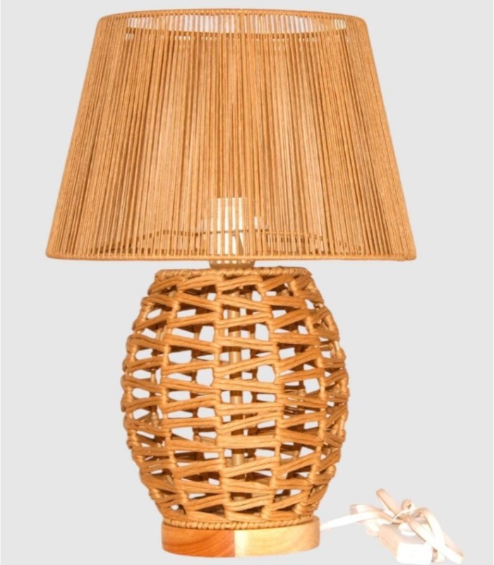 Beige touwlamp beige kap