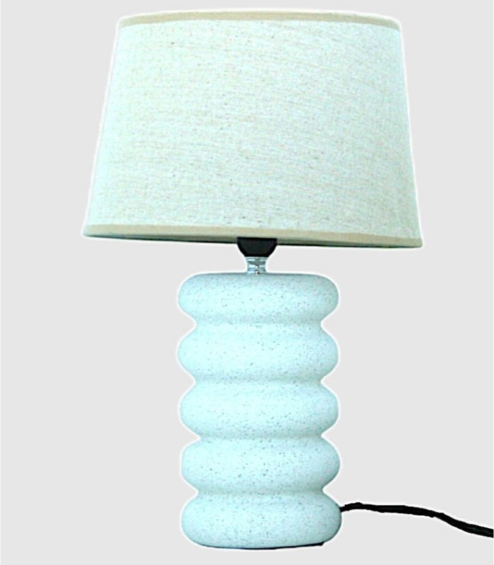 Steenwitte keramische lamp