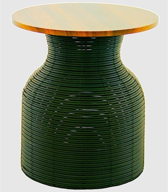 Grote zwarte rotan houten tafel