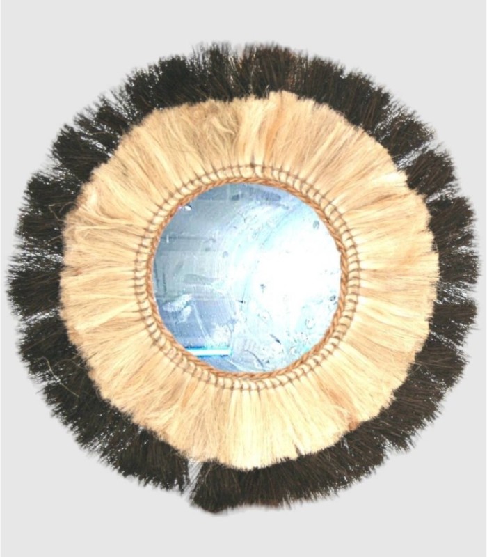Mirror with natural fringes in two colours