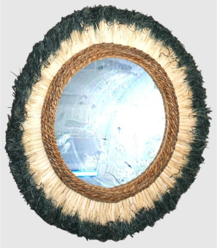 Mirror with natural fringes in two colours