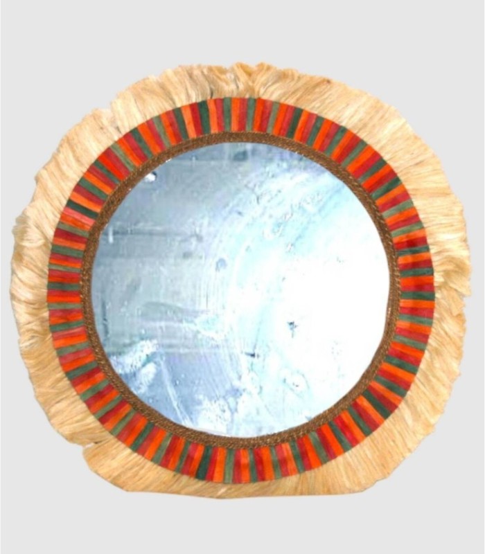 Espejo redondo multicolor
