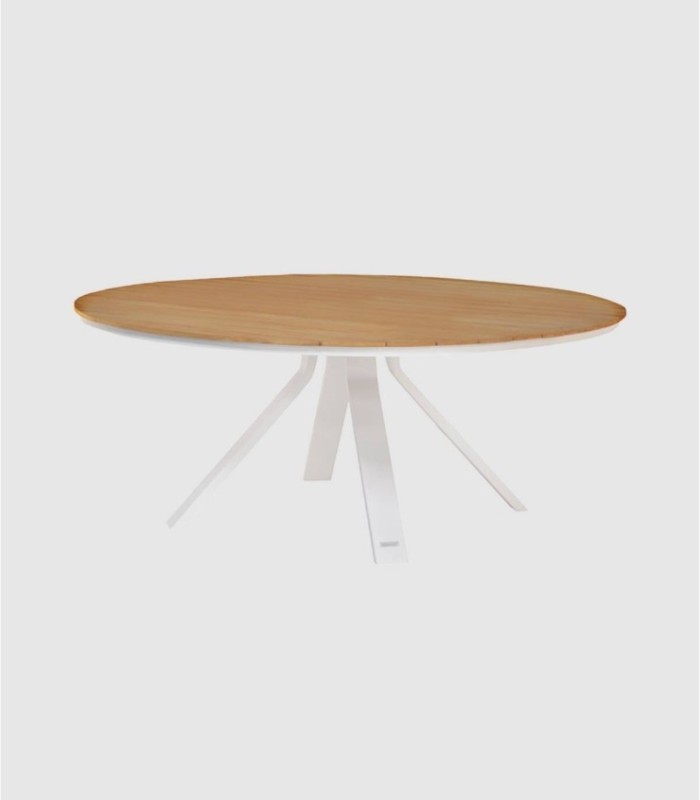 Grote ronde tafel op wielen