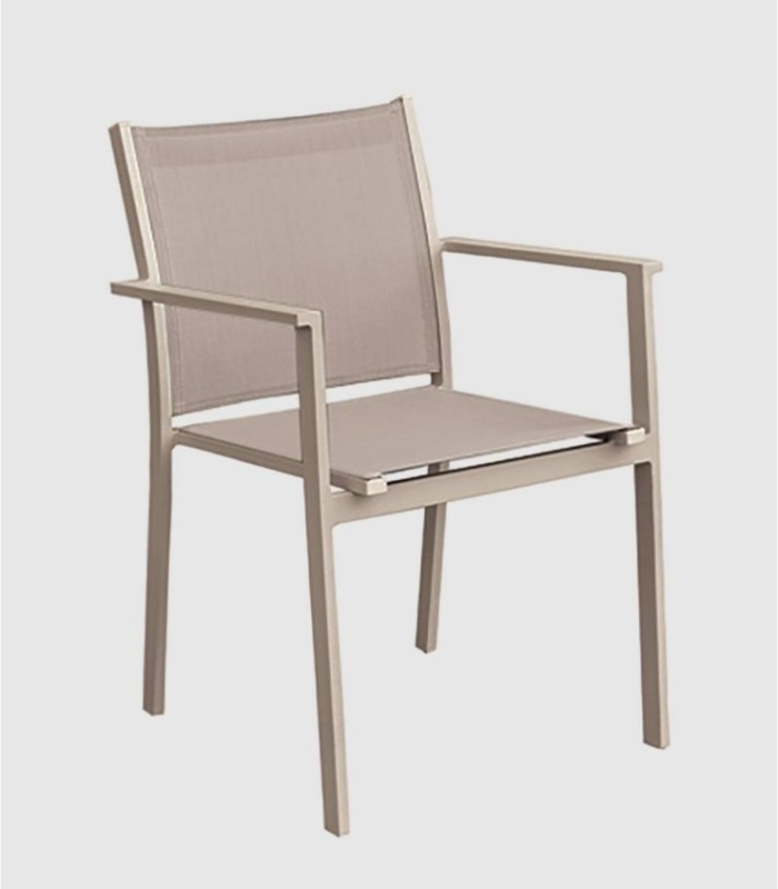 Panama beige aluminium fauteuil