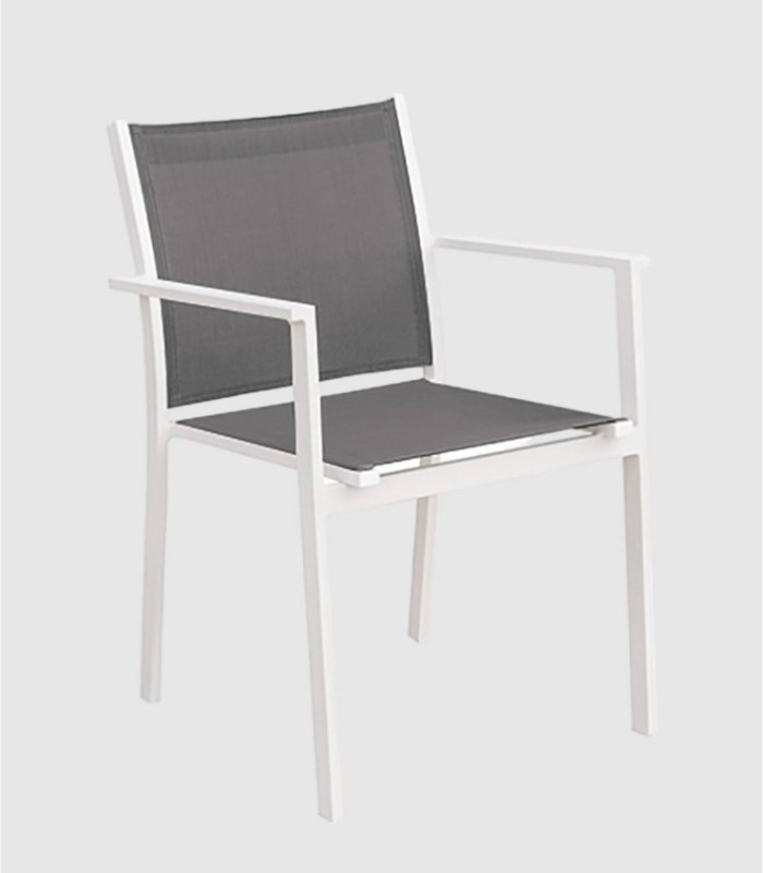 Panama grijze aluminium fauteuil
