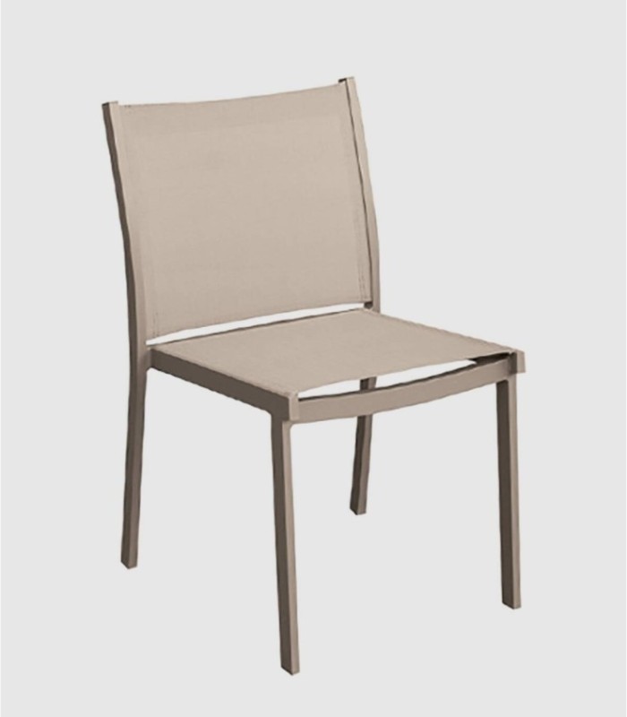 Silla aluminio Panama beige