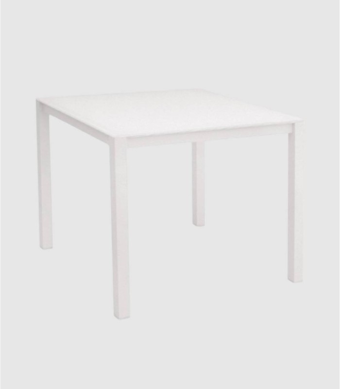 Kleine witte glazen tafel
