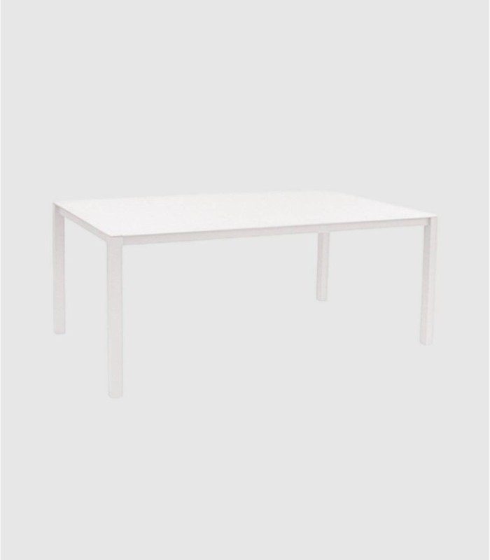 Medium glass table, white
