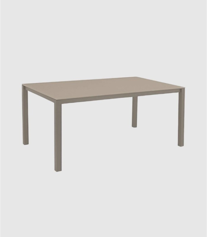 Grote glazen tafel, beige