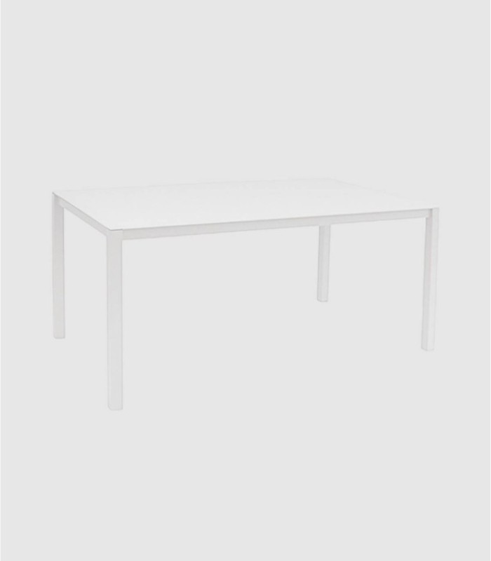 Grote witte aluminium eettafel Una