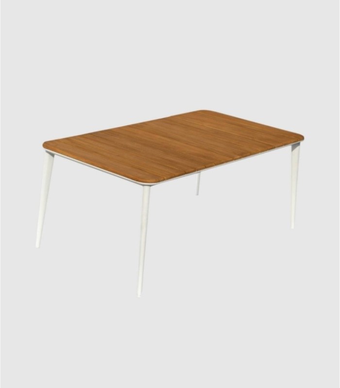 Small white teak table Timo