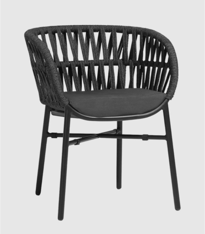 Silla aluminio Drop negro