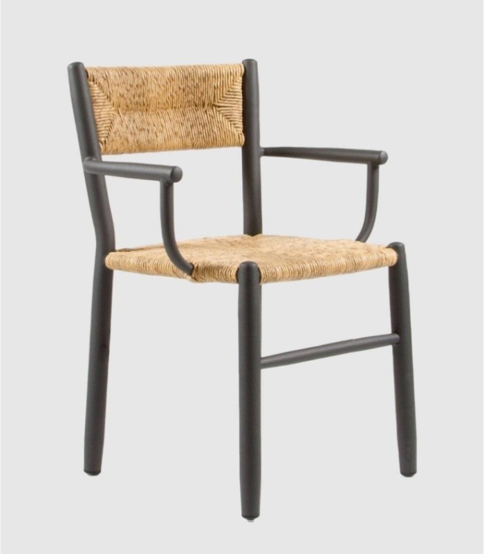 Stipa black wooden armchair with armrests