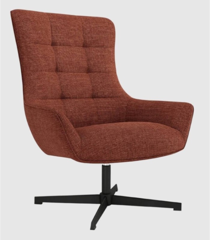 Iris terracotta swivel armchair