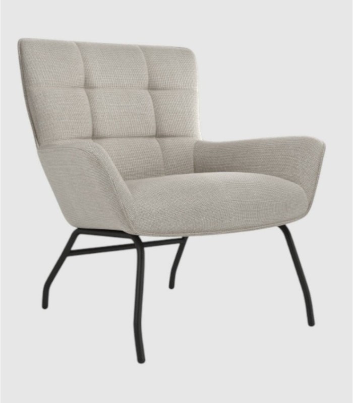 Dalia parelkleurige gestoffeerde fauteuil
