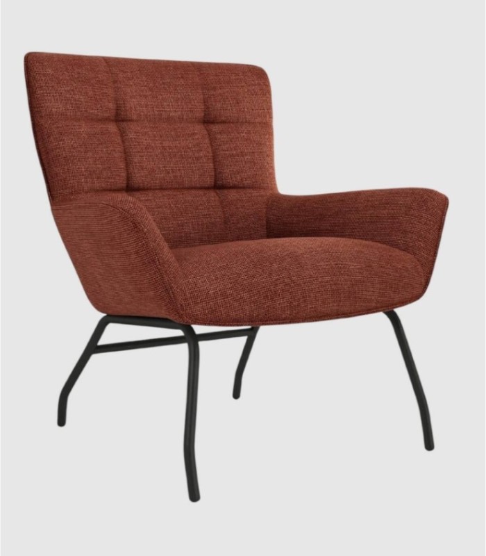 Dalia terracotta upholstered armchair