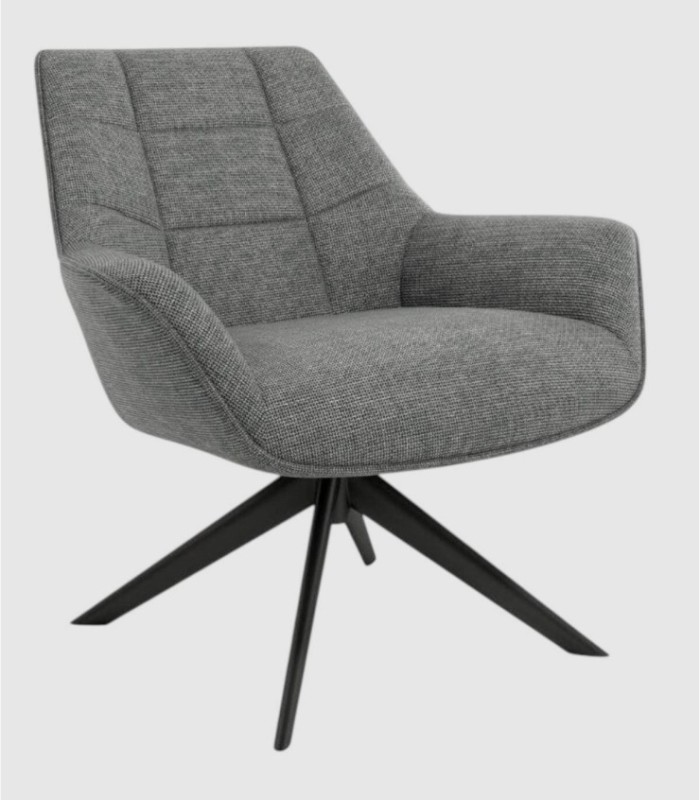 Pioengrijs gestoffeerde fauteuil