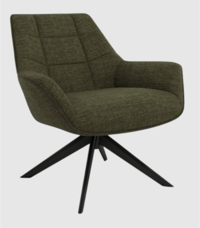 Pioengroene gestoffeerde fauteuil
