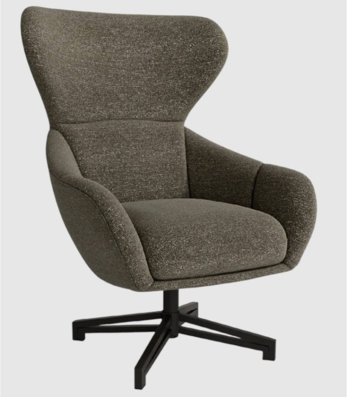 Abelia 360-degree swivel armchair, anthracite