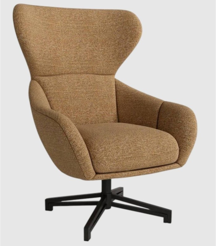 Abelia 360 degree swivel chair in ochre