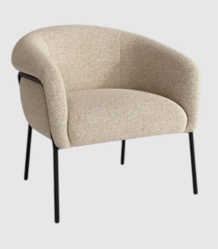 Roze fauteuil bekleed met parelmoer