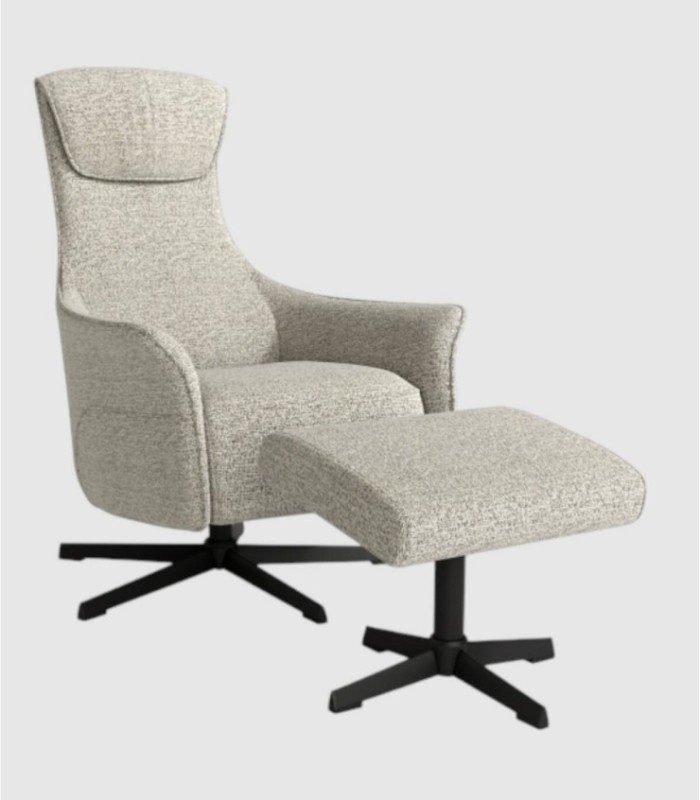 Kiara Jasper handmatig verstelbare fauteuil met voetenbank