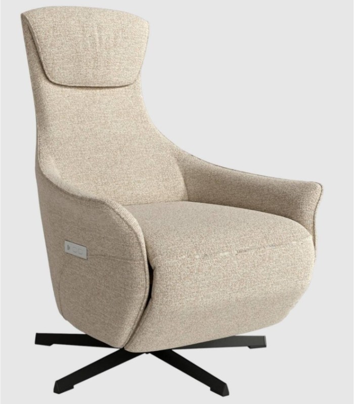 Karen 360° rotating electric recliner in mother-of-pearl