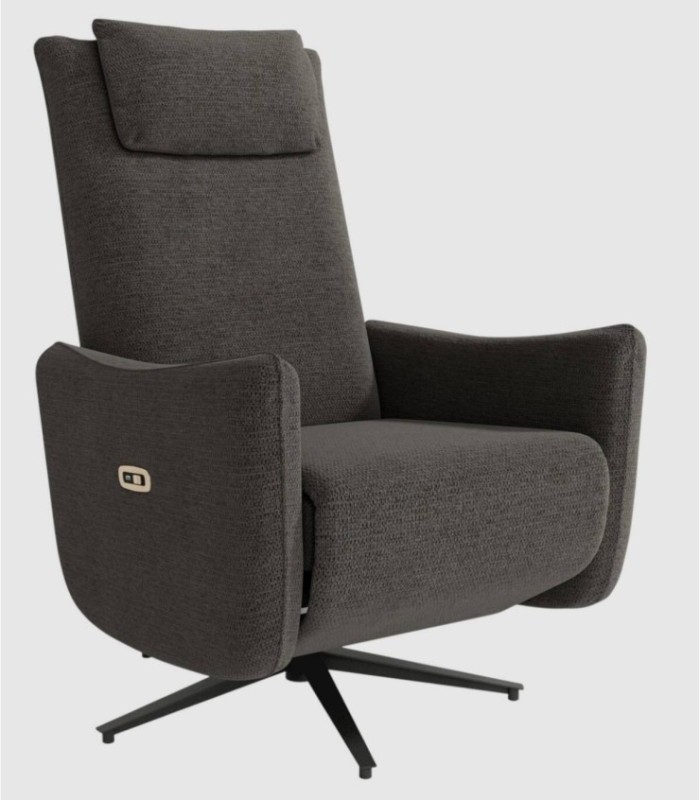 Megan 360° draaibare elektrische relaxfauteuil, leisteen