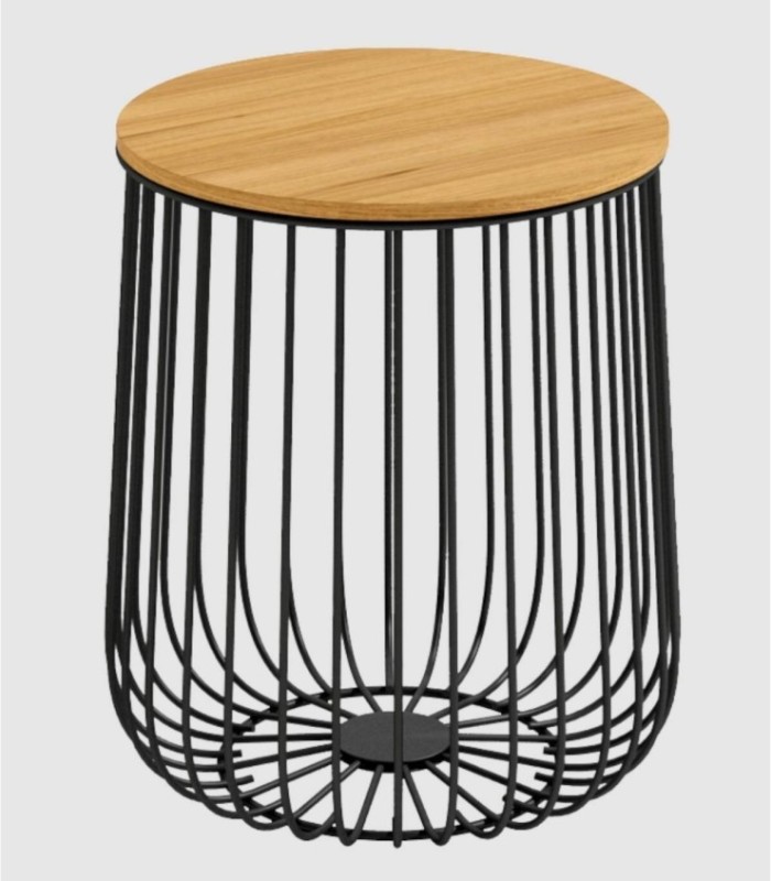 Kleine zwarte Indiase houten tafel