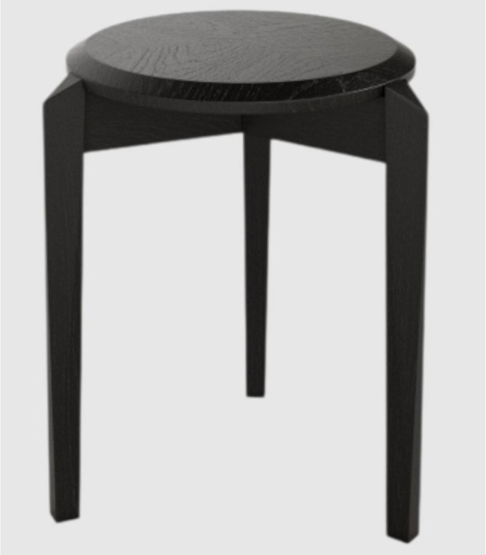 Olea black wooden stool
