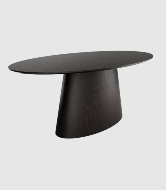 Small oval table in black oak Namib