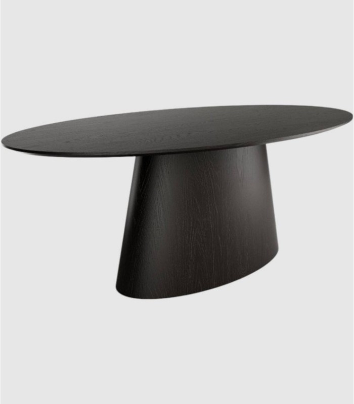 Grote ovale tafel van Namibisch zwart eikenhout