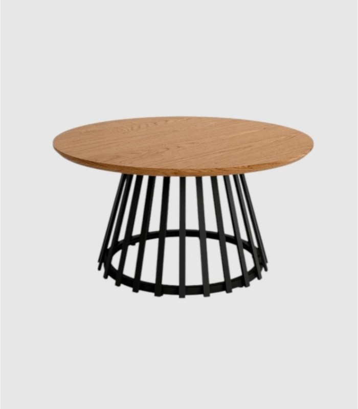 Grote Sahara eiken zwarte ronde salontafel