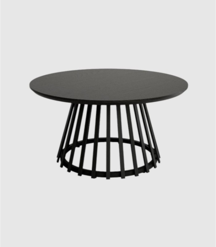 Large black round coffee table Sahara black