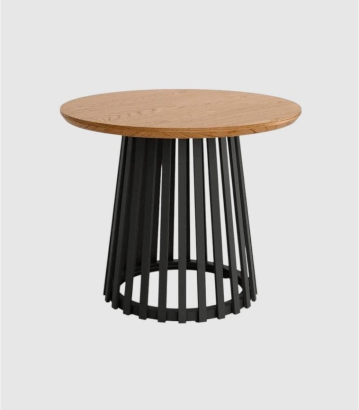 Sahara black oak round coffee table small