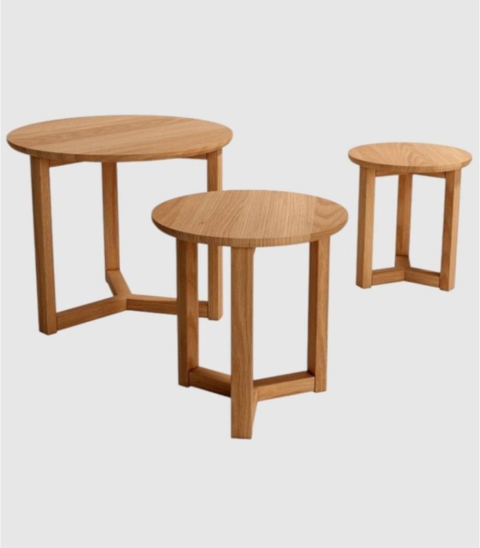 Set of 3 round Feroe coffee tables