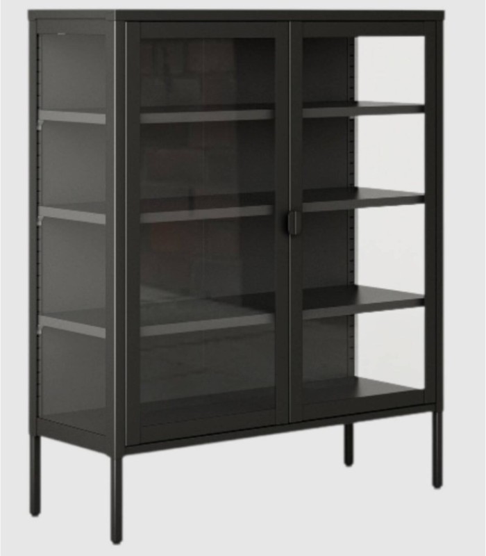 Titania small black glass display case