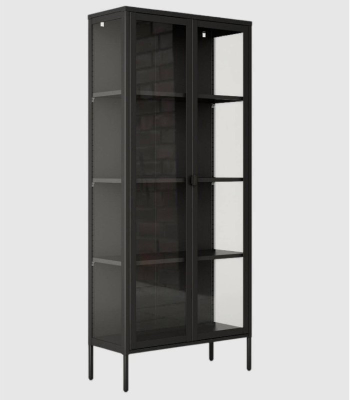 Titania large black glass display case